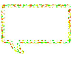 ステンドグラス風吹き出し　三角形模様　四角形