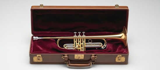 Trumpet in Case, Music Instrument, Studio Shot