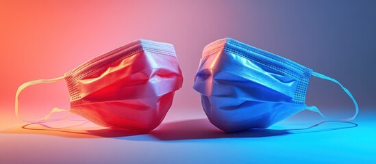 Two face masks, vibrant colors, health care
