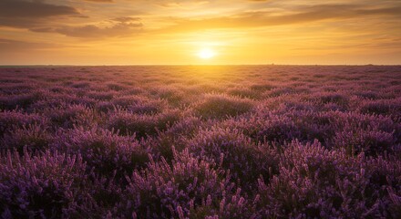 Obraz premium Purple Field with Sunset