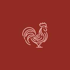 Rooster Line Art Logo – Proud rooster illustrated with clean and elegant line art design.