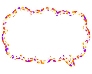 ステンドグラス風吹き出し　三角形模様　細長い雲形