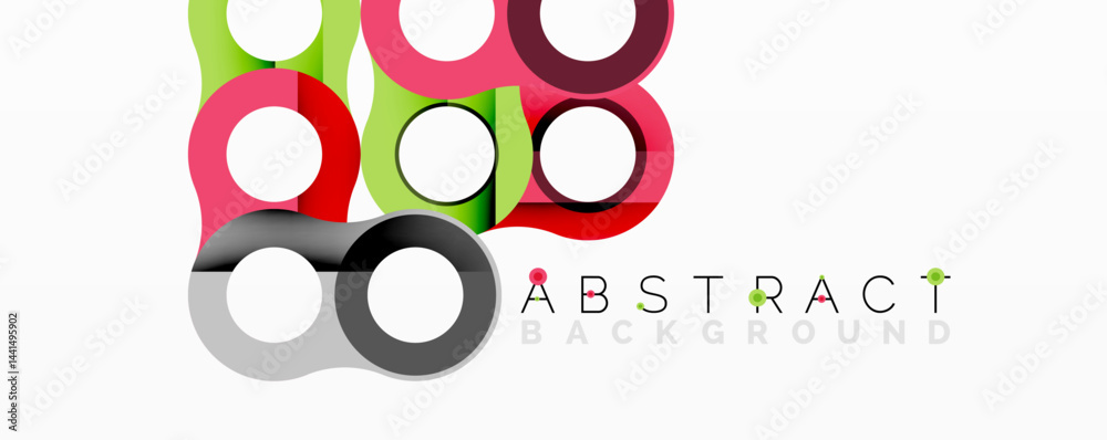 Aufkleber Colorful overlapping circles create modern abstract background. Simple shapes, vibrant hues, clean design. Minimalist composition.