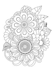 Fresh Bloom Flowers Coloring Pages for Mindfulness