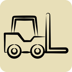 Icon Forklift. related to Transport symbol. hand drawn style. design editable