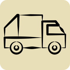Icon Garbage Truck. related to Transport symbol. hand drawn style. design editable
