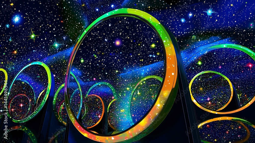 Poster abstract colorful background filled with swirling shapes and vivid hues creating a dynamic visual ex