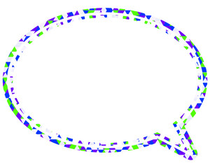 ステンドグラス風吹き出し　三角形模様　丸形