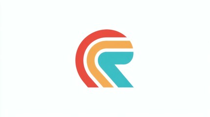 Abstract Colorful Lines Shape Design on White Backdrop, Modern Geometric Curves