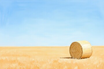A serene minimalist landscape painting depicting the countryside in low resolution.