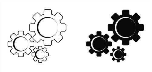 gear settings icon set, contains Gears, Gear symbols, vector illustration.