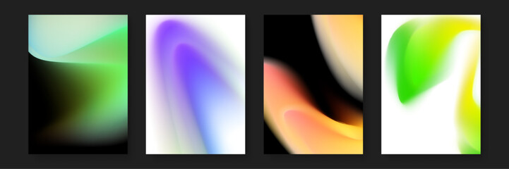 Fototapeta premium Four abstract colorful gradient backgrounds suitable for presentations, web design, social media posts, digital art projects, and modern branding.