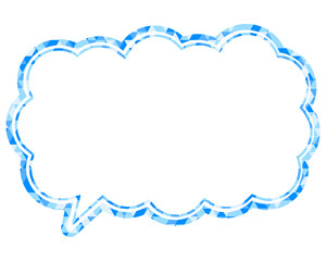 吹き出し ステンドグラス風 三角模様_二重線付_1色 (3)