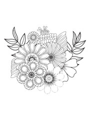Healing Spring Flower Patterns for Adults Coloring