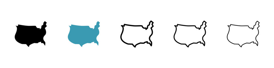 US map icon vector simple design