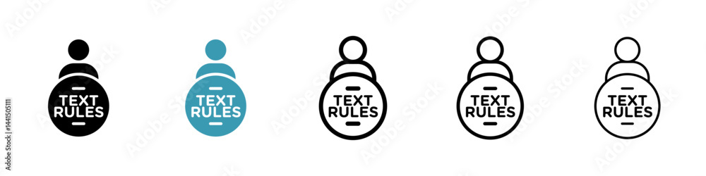 Poster text rules icon vector simple design