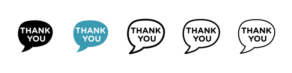 Speech bubbles thank you icon vector simple design