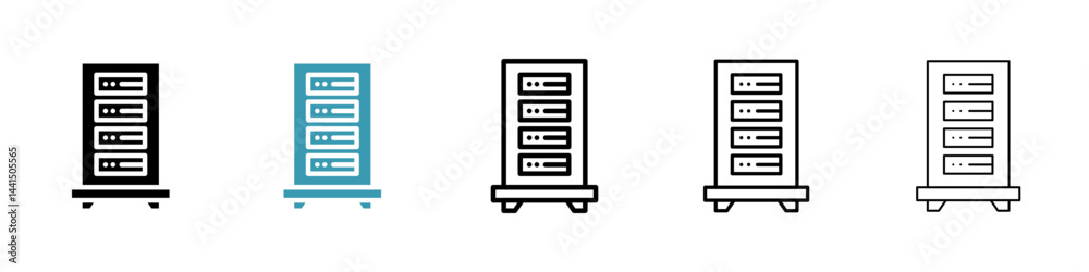 Fototapete server rack icon vector simple design