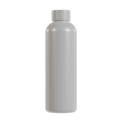white tumbler water bottle on transparent background