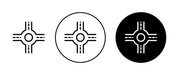 Road junction icon vector simple design