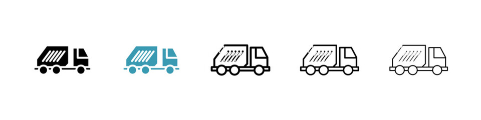 Garbage truck icon vector simple design