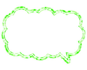 吹き出し ステンドグラス風 三角模様_二重線付_1色 (6)