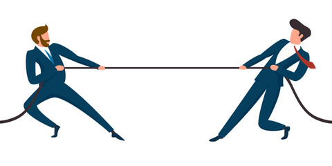 businessmen doing tug of war