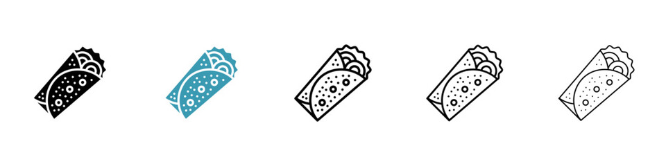 Burrito icon vector simple design