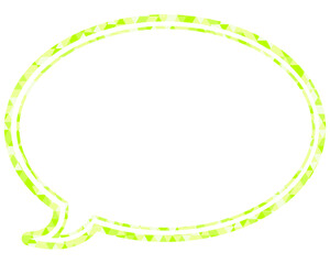 ステンドグラス風吹き出し　三角形模様　丸形