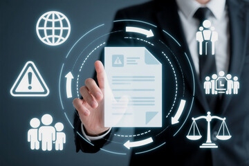 Hand Interacting with Digital Document, Global and Legal Context