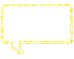 ステンドグラス風吹き出し　三角形模様　四角形