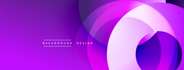 Abstract purple design features overlapping circles, gradients. Modern background suitable for digital projects, presentations.