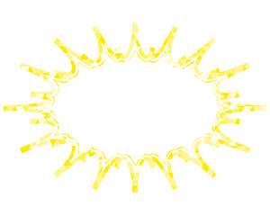 ステンドグラス風吹き出し　三角形模様　細長いギザギザした形