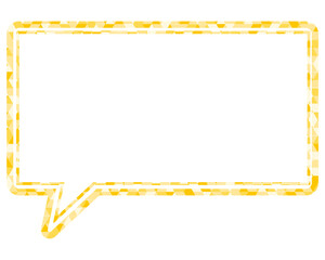 ステンドグラス風吹き出し　三角形模様　四角形