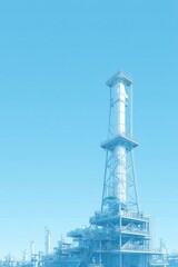 detailed 3d illustration of modern oil industry machinery with focus on industrial elements