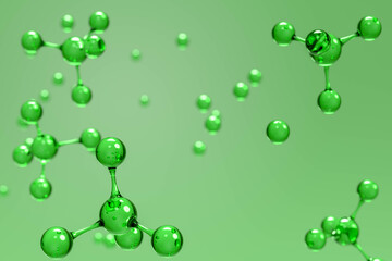 Crystal Clear 3D Molecular Structure Scientific Visualization  Design 3D render