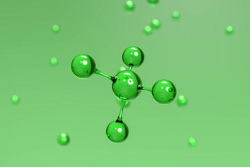 Crystal Clear 3D Molecular Structure Scientific Visualization  Design 3D render