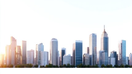 Fototapeta premium City skyline panorama at sunrise