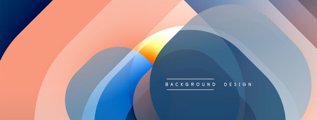 Obraz premium Abstract layers create flowing shapes. Soft colors blend, forming dynamic visual experience. Modern design element for backgrounds.