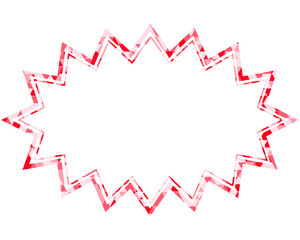 ステンドグラス風吹き出し　三角形模様　細長いギザギザした形