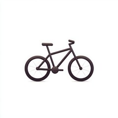 Fototapeta premium Illustration of a dark bicycle with seat handlebars and wheels on white background