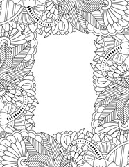 Fototapeta premium Flowers Borders Coloring Book Cover Pages