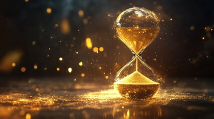 Golden Hourglass: Time's Passage, Elegance, and the Ephemeral Nature of Moments