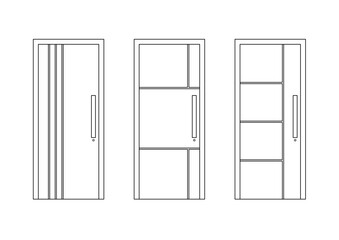 set of doors isolated on white