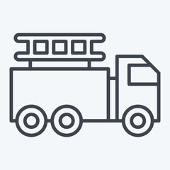 Icon Fire Truck. related to Transport symbol. line style. design editable