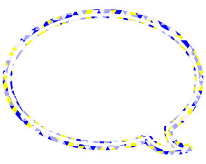 ステンドグラス風吹き出し　三角形模様　丸形