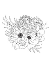 Fototapeta premium Floral Tranquility Spring Coloring Pages for Relaxation