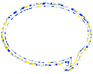 ステンドグラス風吹き出し　三角形模様　丸形