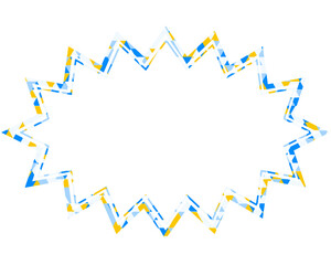 ステンドグラス風吹き出し　三角形模様　細長いギザギザした形