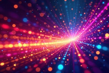 Naklejka premium Swirling vibrant hues of disco lights Abstract, dynamic energy , optical, night